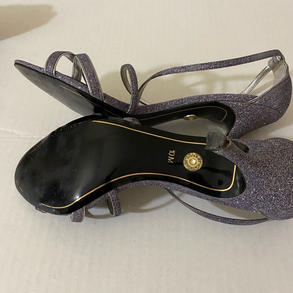 Adrienne Maloof dress sandal. Silver/Grey sparkle, 3inch heel. Size 10M - Picture 4 of 5